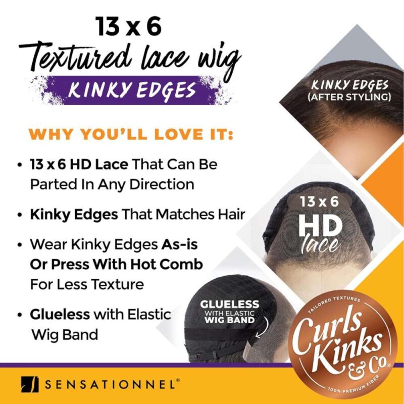 Sensationnel Kinky Edges 13x6 HD Lace Wig - Kinky Layered Blow Out 14" - Image 7