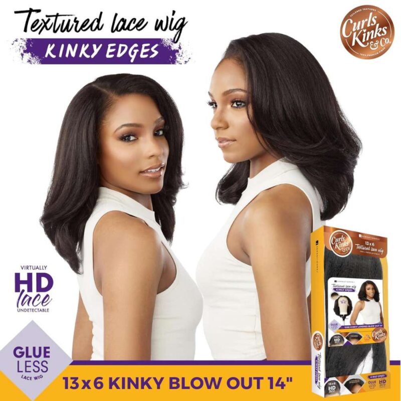 Sensationnel Kinky Edges 13x6 HD Lace Wig - Kinky Layered Blow Out 14" - Image 3