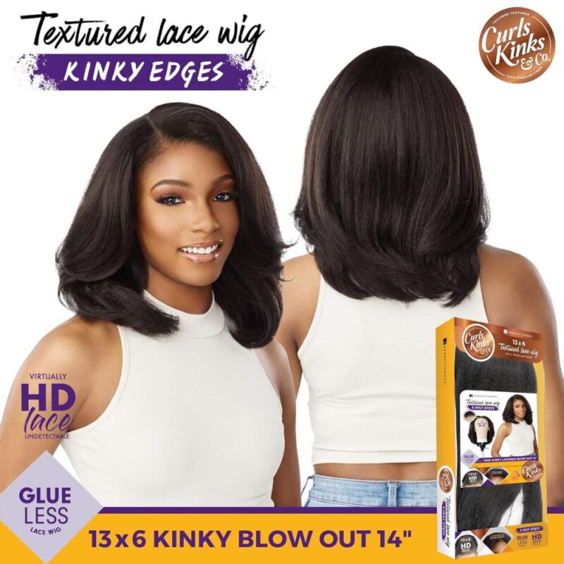 Sensationnel Kinky Edges 13x6 HD Lace Wig - Kinky Layered Blow Out 14" - Image 4