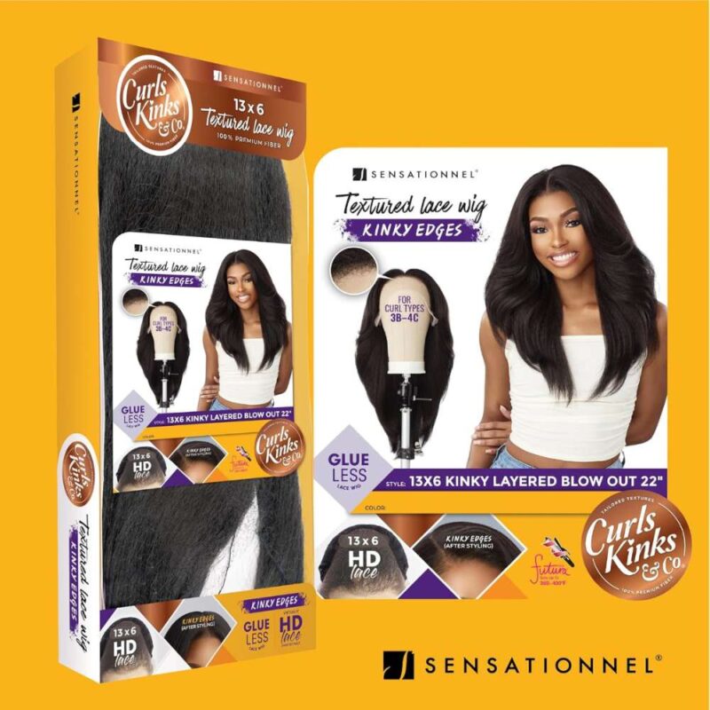 Sensationnel Kinky Edges 13x6 HD Lace Wig - Kinky Layered Blow Out 22" - Image 8