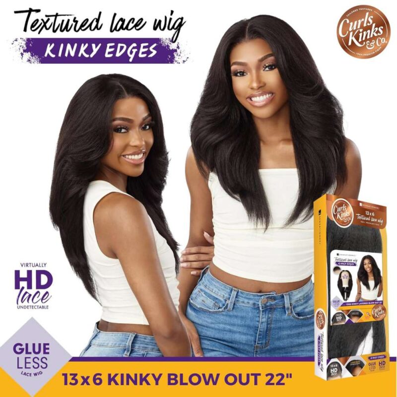 Sensationnel Kinky Edges 13x6 HD Lace Wig - Kinky Layered Blow Out 22" - Image 3