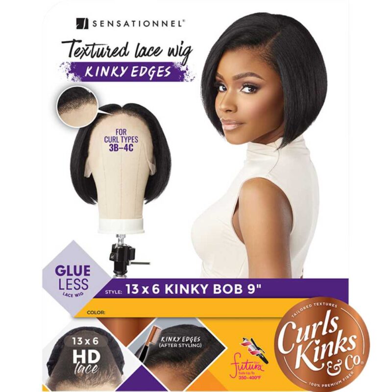 Sensationnel Kinky Edges Synthetic 13x6 HD Lace Wig - Kinky Bob 9" - Image 2